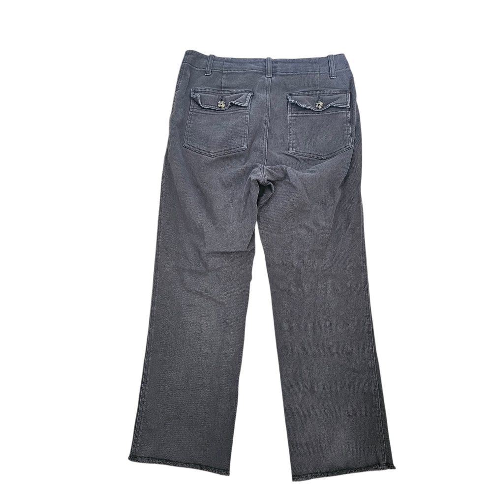 Faherty Sz 26 Utility Pants Raw Hem Olive Green Moss Women’s Stretch Twill Crop - Picture 3 of 6